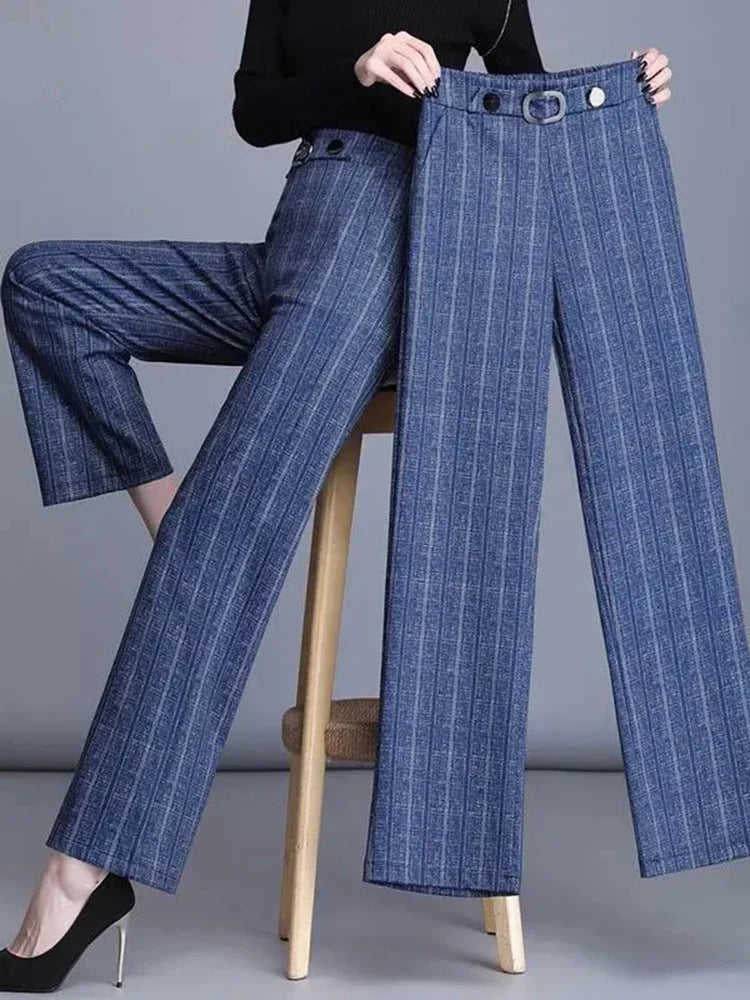 Women Wide High Waist Pants Front View