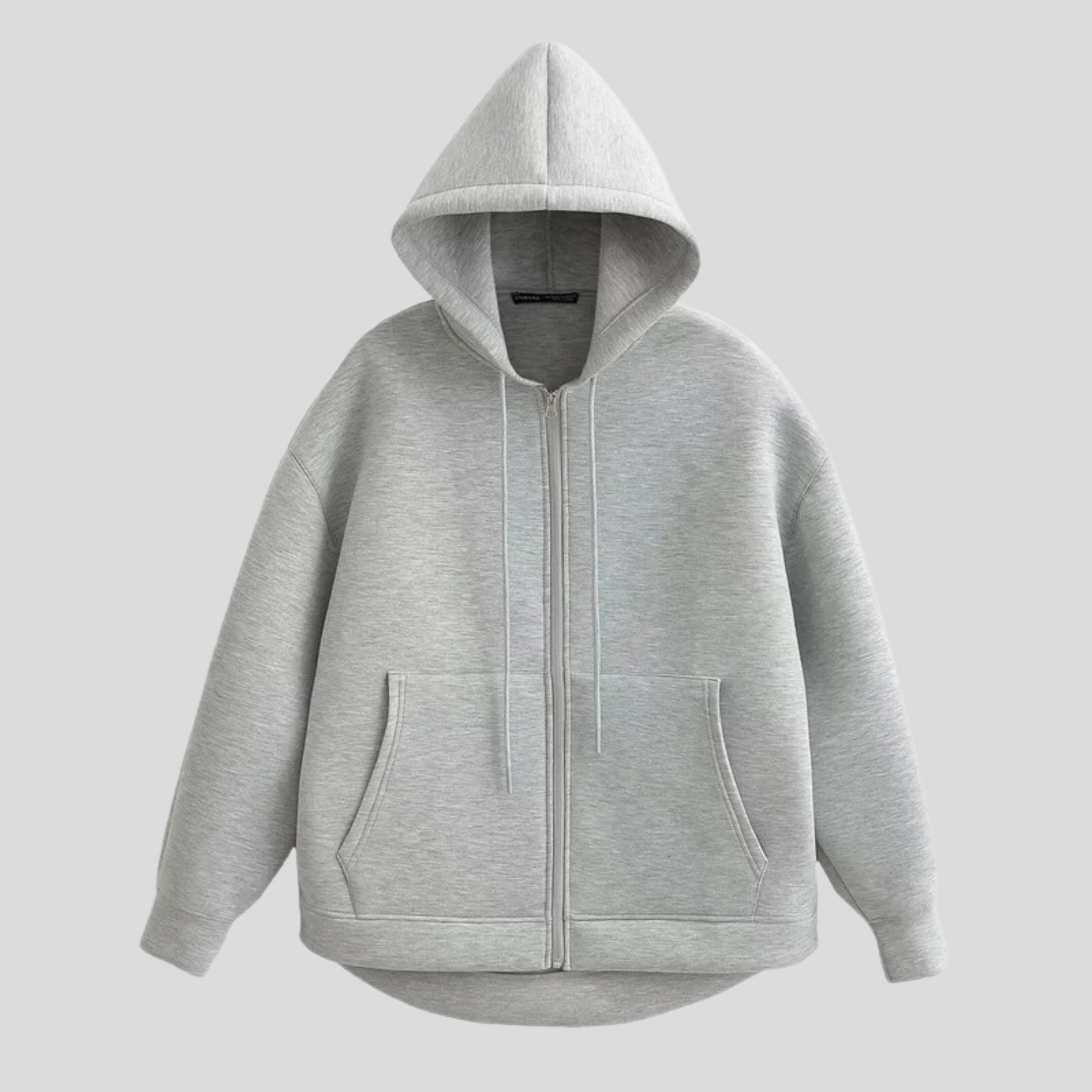 Hooded Zipper Jacket Front View