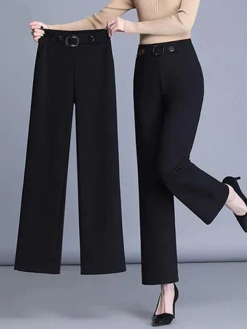 Women Wide High Waist Pants Close-up