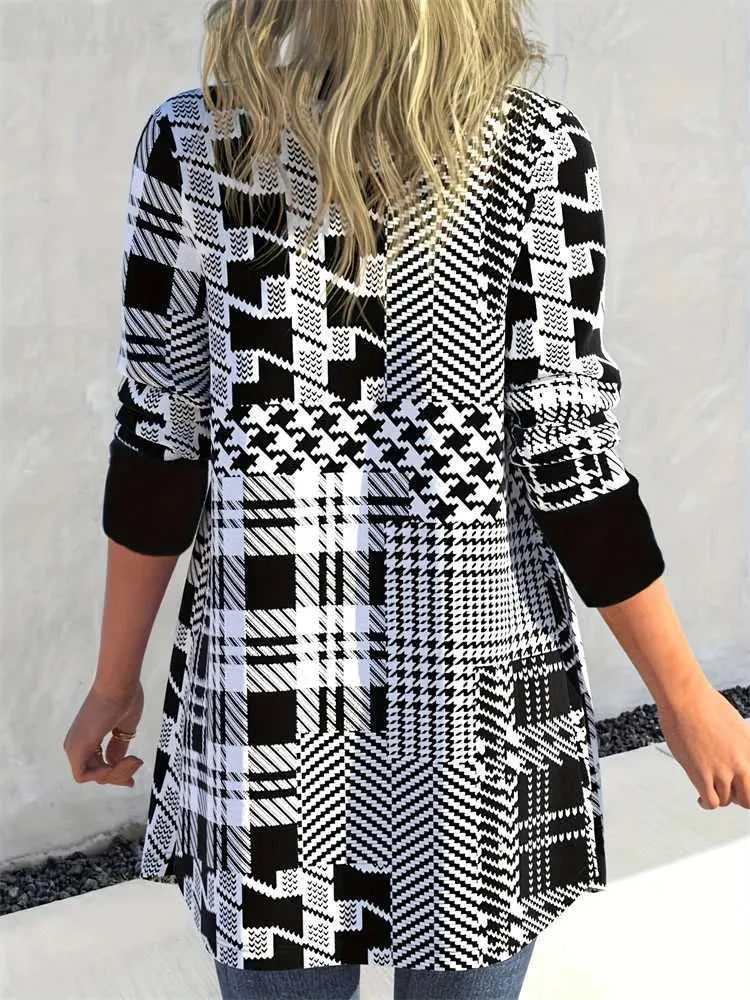 Women Long Sleeve Pattern Cardigan