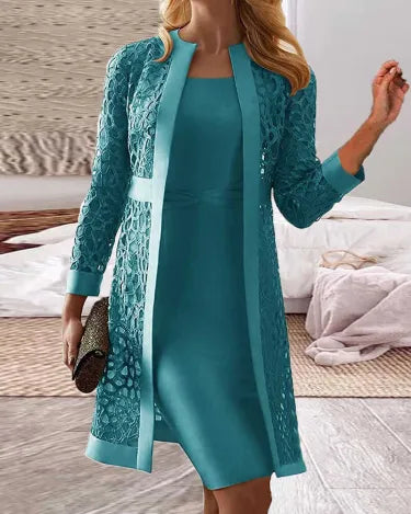 Two-Piece Lace Vest Dress Back View