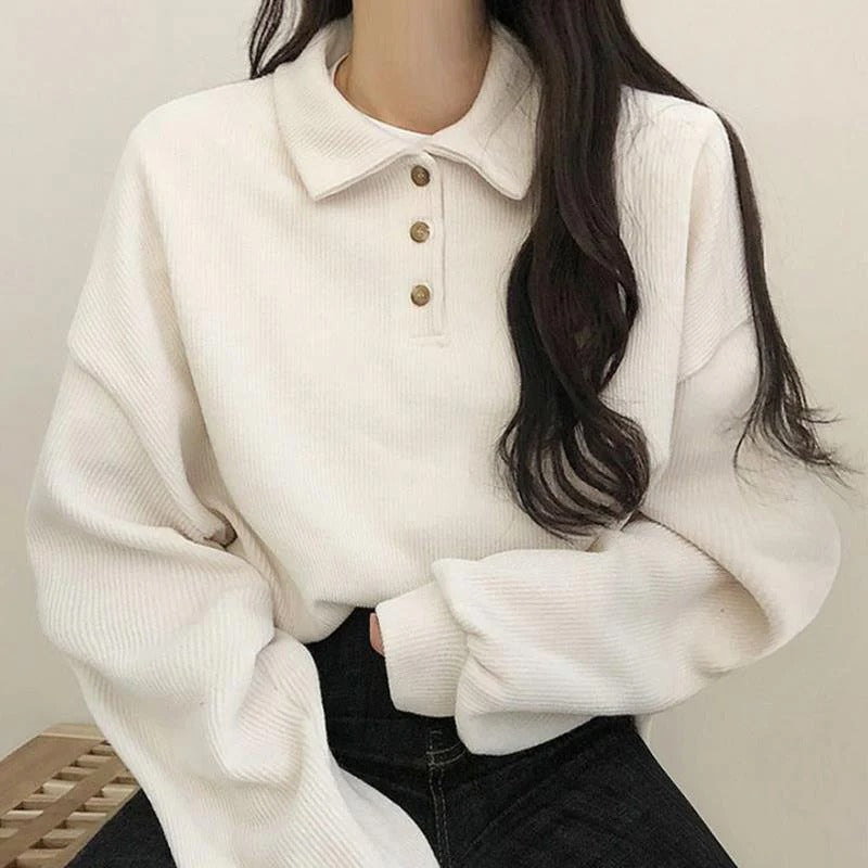 Ribbed Collar Winter Sweater Front View